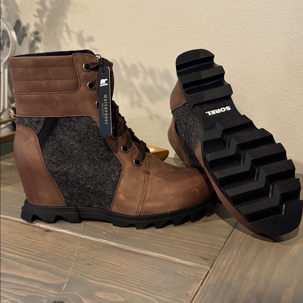 Sorel Lexie Wedge boots Sorel BROWN GRAY FLANNEL